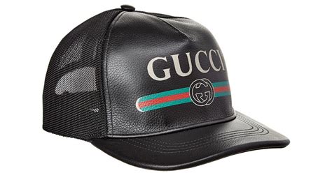 gucci leather cap replica|gucci men hats size large.